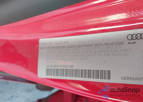 2022 Audi E-Tron Gt Prestige Quattro z USA, uszkodzony, nr VIN WAUEJBFW1N7001485